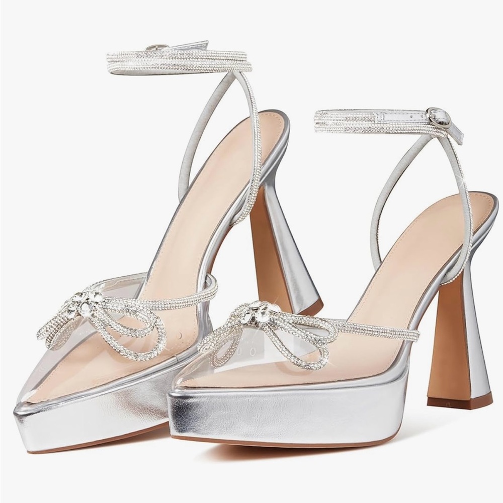Platform Ankle Strap High Heeled Lace Up Pumps